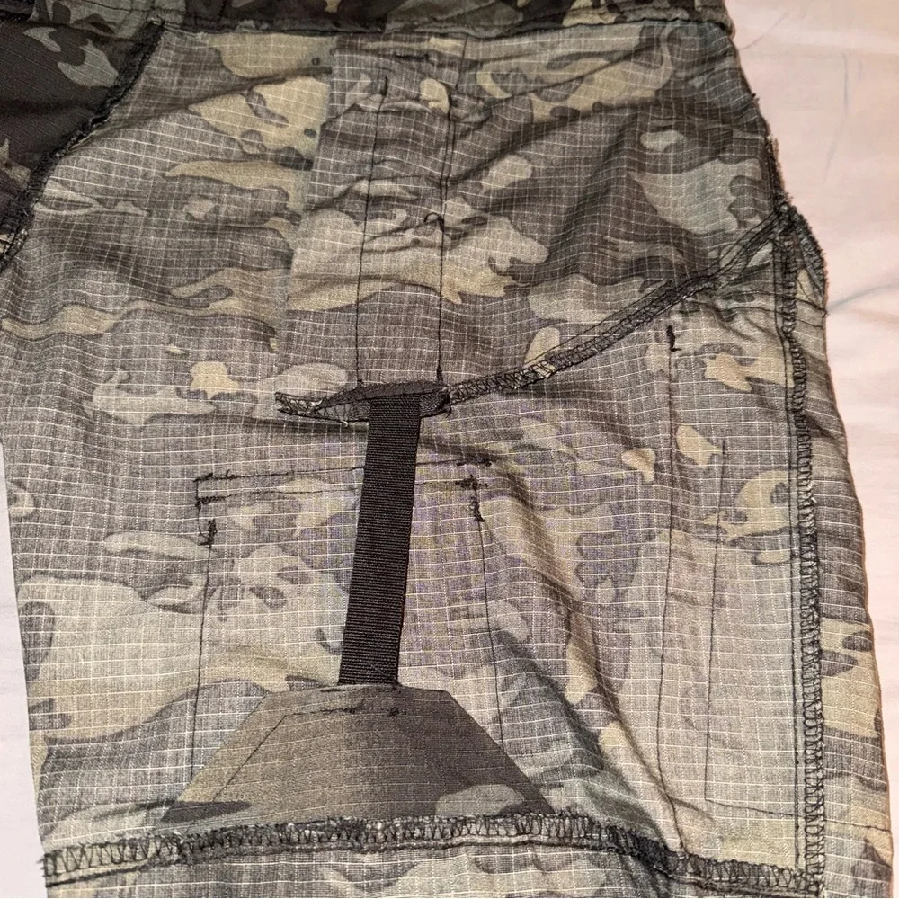 Tactical Combat Cargo Pants W38 L31 Dark Camo Low Rise Gray Black Technical EUC